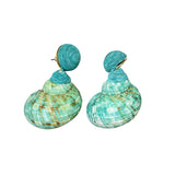 Shell Earrings Blue Green - Villa Yasmine