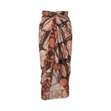 De La Falaise Cotton-Silk Sarong - Brown Mosaic - Villa Yasmine